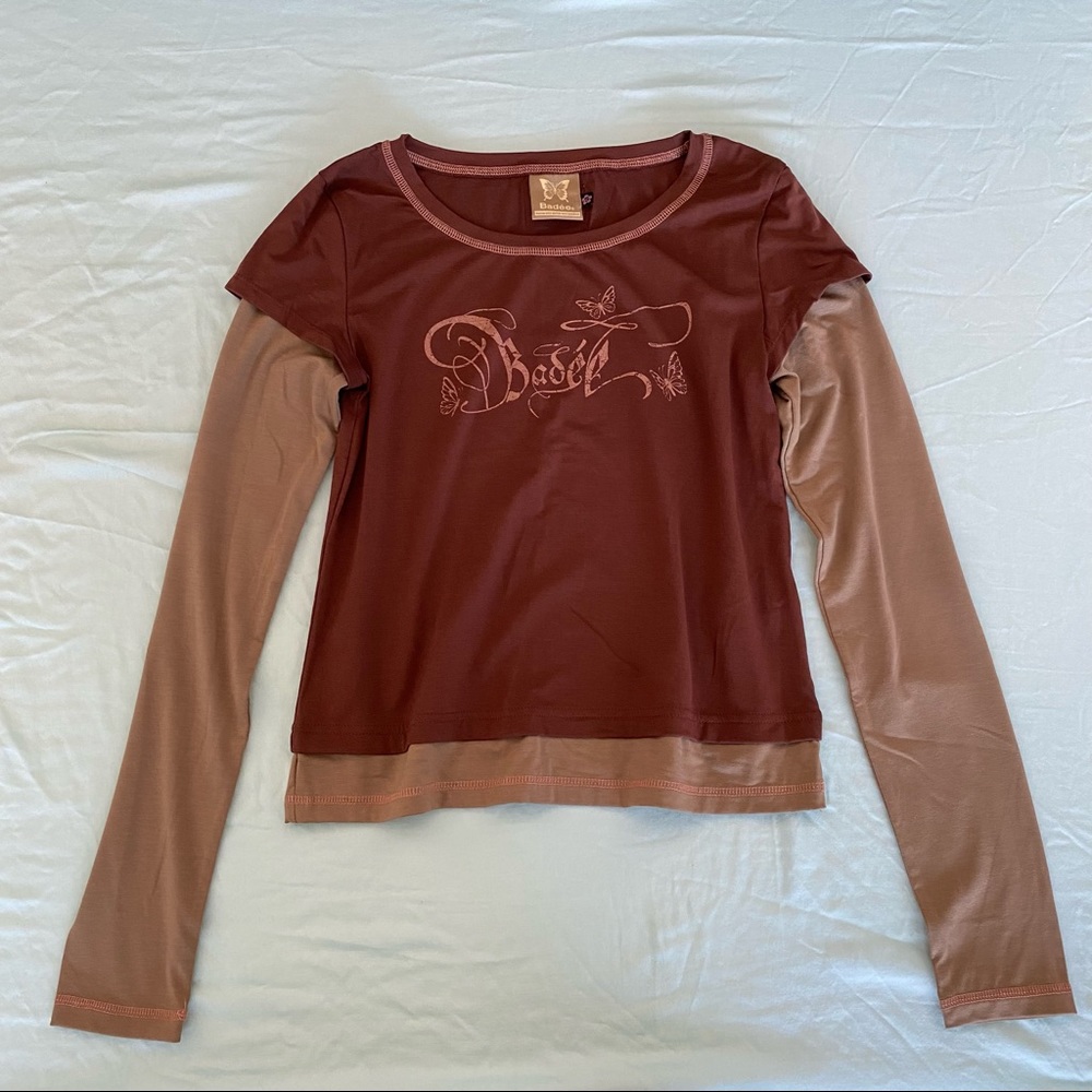 badee layered brown longsleeve tee